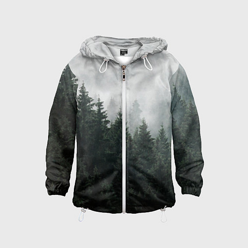 Детская ветровка Туманный хвойный лес / 3D-Белый – фото 1