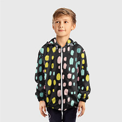Ветровка с капюшоном детская Разноцветные абстрактные пятна, цвет: 3D-белый — фото 2