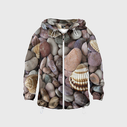 Детская ветровка Морские камни и ракушки / 3D-Белый – фото 1