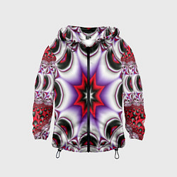 Ветровка с капюшоном детская Грубый фрактальный узор, цвет: 3D-черный