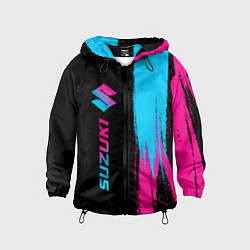 Ветровка с капюшоном детская Suzuki - neon gradient: по-вертикали, цвет: 3D-черный