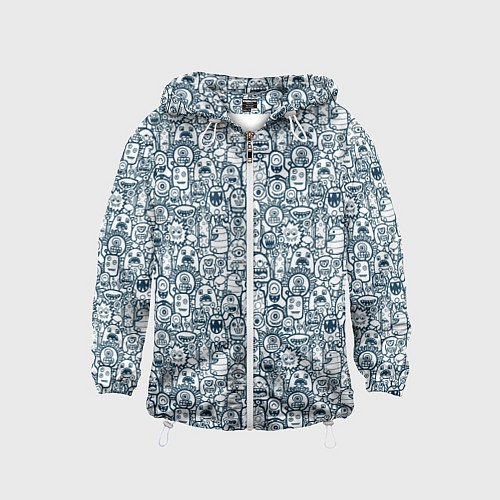 Детская ветровка Монстрики с антенками / 3D-Белый – фото 1