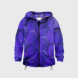 Ветровка с капюшоном детская Большие объёмные соты, цвет: 3D-черный