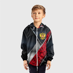 Ветровка с капюшоном детская Red & black Russia, цвет: 3D-белый — фото 2