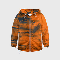 Детская ветровка Абстрактная оранжевая поверхность и чёрные тени