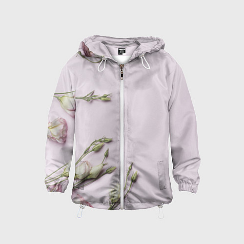 Детская ветровка Красивые Цветы на Розовом фоне / 3D-Белый – фото 1
