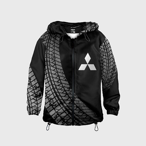 Детская ветровка Mitsubishi tire tracks / 3D-Черный – фото 1