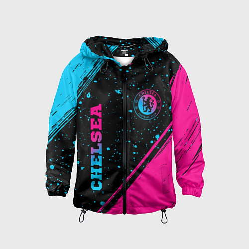 Детская ветровка Chelsea - neon gradient: надпись, символ / 3D-Черный – фото 1