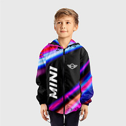 Ветровка с капюшоном детская Mini speed lights, цвет: 3D-черный — фото 2