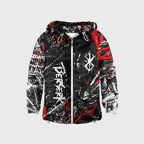 Детская ветровка Берсерк чёрная маска манга / 3D-Белый – фото 1