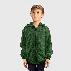 Ветровка с капюшоном детская Зеленая камуфляжная трава, цвет: 3D-черный — фото 2