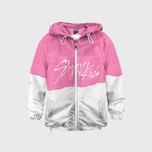 Детская ветровка Stray Kids pink and white / 3D-Белый – фото 1