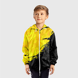 Ветровка с капюшоном детская Black and yellow, цвет: 3D-белый — фото 2