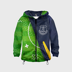 Ветровка с капюшоном детская Everton football field, цвет: 3D-черный