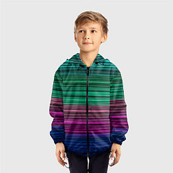 Ветровка с капюшоном детская Разноцветные неоновые шелковые нити, цвет: 3D-черный — фото 2