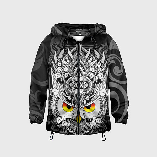 Детская ветровка Сова с золотыми глазами / 3D-Черный – фото 1