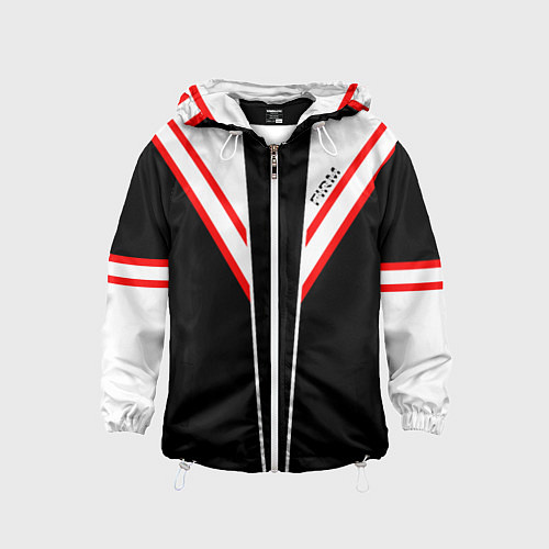 Детская ветровка FIRM черная с белым углом / 3D-Белый – фото 1