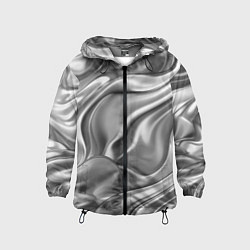 Ветровка с капюшоном детская Плавленное серебро, цвет: 3D-черный