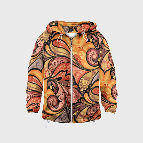 Детская ветровка Multicolored branching floral patterns / 3D-Белый – фото 1