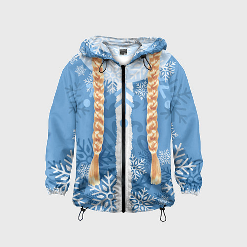 Детская ветровка Снегурочка с косами / 3D-Черный – фото 1