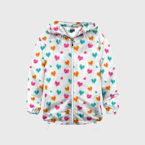 Детская ветровка Горячие сердца / 3D-Белый – фото 1