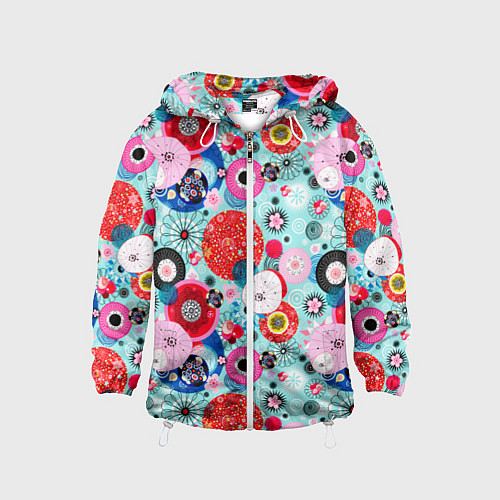 Детская ветровка Abstract flowers / 3D-Белый – фото 1