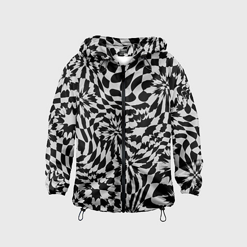 Детская ветровка Пластика шахматной доски / 3D-Черный – фото 1