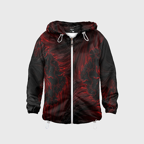 Детская ветровка Красно - черные текстуры / 3D-Белый – фото 1