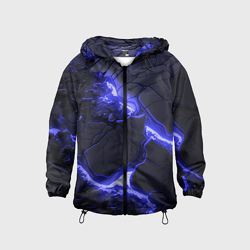 Детская ветровка Красивая синяя неоновая лава / 3D-Черный – фото 1