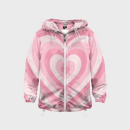 Детская ветровка Hearts pink / 3D-Белый – фото 1