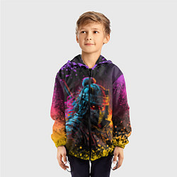 Ветровка с капюшоном детская Адский самурай, цвет: 3D-черный — фото 2