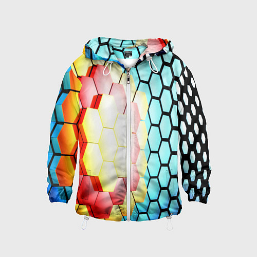 Детская ветровка Shape abstract color / 3D-Белый – фото 1