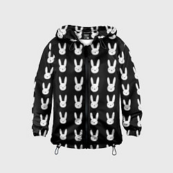 Детская ветровка Bunny pattern black