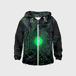 Ветровка с капюшоном детская Бриллиантовый абстрактный, цвет: 3D-белый