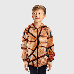 Ветровка с капюшоном детская Треснувшая земля, цвет: 3D-черный — фото 2