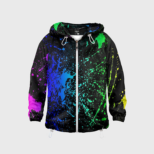 Детская ветровка Разноцветные брызги / 3D-Белый – фото 1