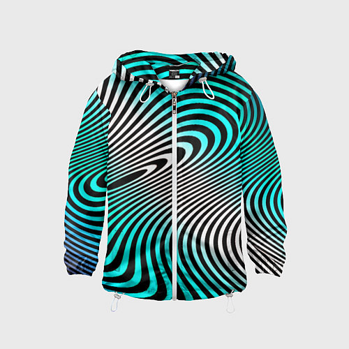 Детская ветровка Оптические волны психоделика / 3D-Белый – фото 1