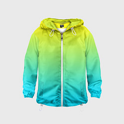 Ветровка с капюшоном детская Светло-голубой градиент, цвет: 3D-белый