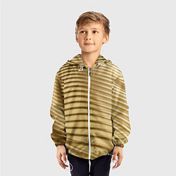 Ветровка с капюшоном детская Золотой волнистый фон, цвет: 3D-белый — фото 2