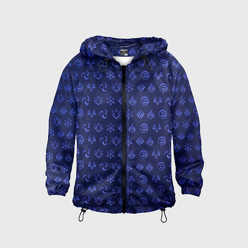 Детская ветровка Паттерн элементали под гидро / 3D-Черный – фото 1