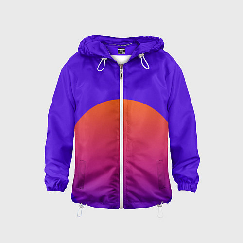 Детская ветровка Оранжевый круг на синем фоне в стиле ретро / 3D-Белый – фото 1