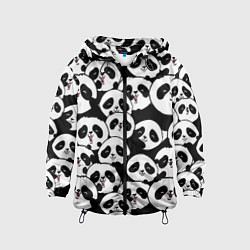 Ветровка с капюшоном детская Весёлые панды, цвет: 3D-черный