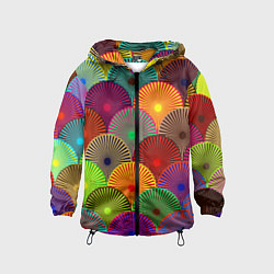 Ветровка с капюшоном детская Multicolored circles, цвет: 3D-черный