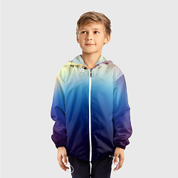 Ветровка с капюшоном детская Blue gradient colors, цвет: 3D-белый — фото 2