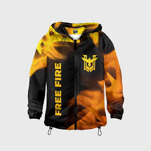 Детская ветровка Free Fire - gold gradient: надпись, символ / 3D-Черный – фото 1
