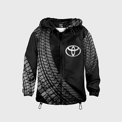 Ветровка с капюшоном детская Toyota tire tracks, цвет: 3D-черный
