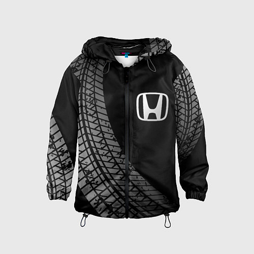 Детская ветровка Honda tire tracks / 3D-Черный – фото 1