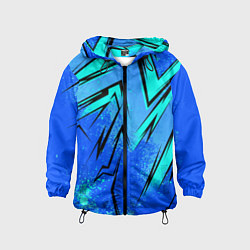Ветровка с капюшоном детская Sport uniform - синие брызки, цвет: 3D-черный