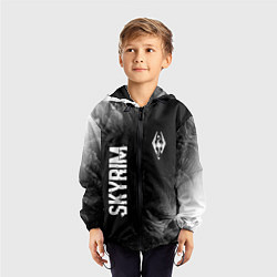 Ветровка с капюшоном детская Skyrim glitch на темном фоне: надпись, символ, цвет: 3D-черный — фото 2