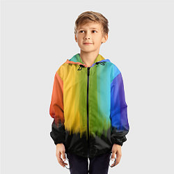 Ветровка с капюшоном детская Летняя радуга, цвет: 3D-черный — фото 2